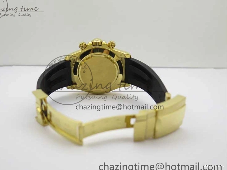 0501 Sporty Daytona 116518 KKF 1:1 Best Edition 904L Steel YG Black Dial on Rubber Strap A 2455